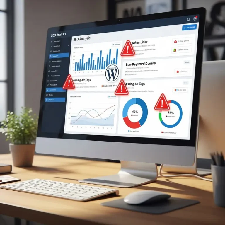 Analyse des erreurs SEO sur un site WordPress.
