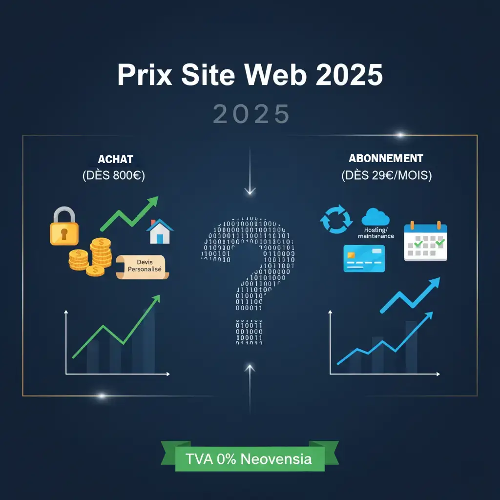 Comparatif prix site web 2025 : Achat contre Abonnement par Neovensia
