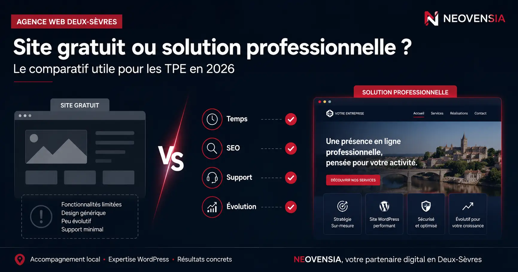 Agence web Deux-Sèvres site gratuit ou professionnel comparatif